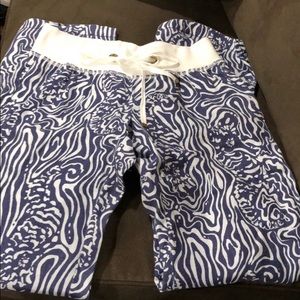 Lilly Pulitzer Linen Beach Pant Navy/White Zebra